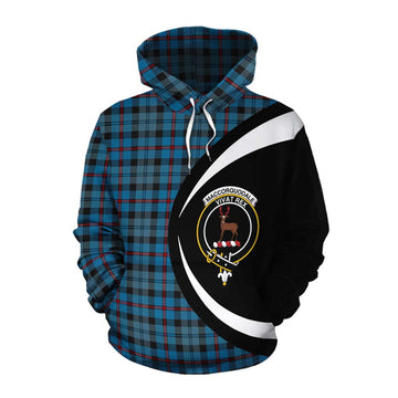 MacCorquodale (McCorquodale) Tartan Cotton Hoodie with Family Crest Circle Style Pullover Hoodie XS - Tartan Vibes Clothing