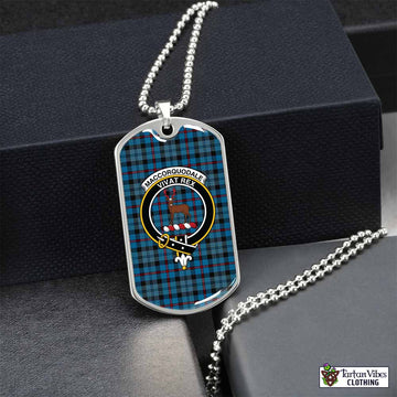 MacCorquodale (McCorquodale) Tartan Dog Tag Necklace with Family Crest Silver No - Tartan Vibes Clothing