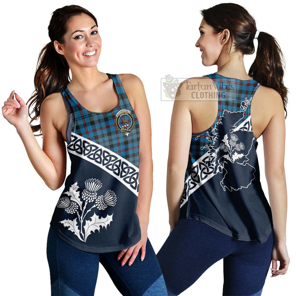 MacCorquodale (McCorquodale) Tartan Women's Racerback Tanks Featuring Thistle and Scotland Map 4XL - Tartan Vibes Clothing