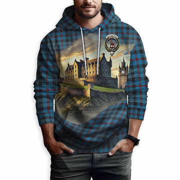 MacCorquodale (McCorquodale) Tartan Family Crest Hoodie with Scottish Ancient Castle Style Pullover Hoodie - Tartan Vibes Clothing