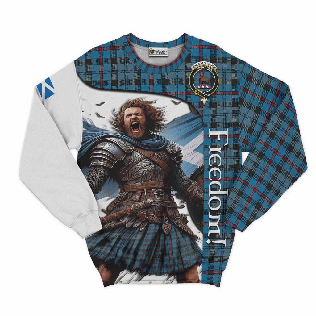 MacCorquodale (McCorquodale) Crest Tartan Sweatshirt Inspired by the Freedom of Scottish Warrior Unisex - Tartan Vibes Clothing