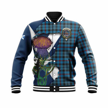 MacCorquodale (McCorquodale) Tartan Family Crest Baseball Jacket Scottish Thistle Celtic Inspired Unisex - Tartan Vibes Clothing