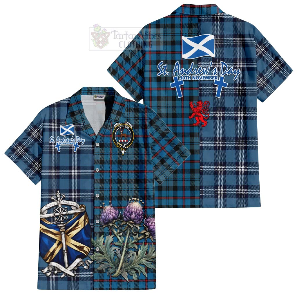 MacCorquodale (McCorquodale) Tartan Hawaiian Shirt Happy St. Andrew's Day Half Tartan Style Kid - Tartan Vibes Clothing