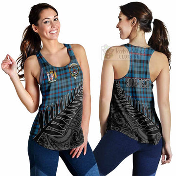 MacCorquodale (McCorquodale) Crest Tartan Women's Racerback Tanks with New Zealand Silver Fern Half Style 4XL - Tartan Vibes Clothing