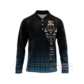 MacCorquodale (McCorquodale) Tartan Long Sleeve Polo Shirt Featuring Alba Gu Brath Family Crest Celtic Inspired Unisex - Tartan Vibes Clothing