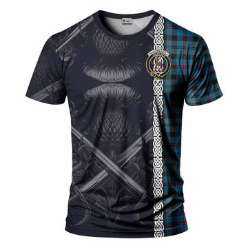 MacCorquodale (McCorquodale) Tartan T-Shirt with Family Crest Cross Sword Thistle Celtic Vibes Kid's Shirt - Tartan Vibes Clothing