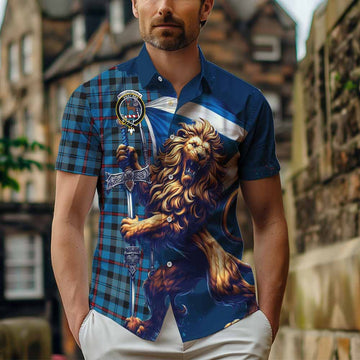 MacCorquodale (McCorquodale) Tartan Family Crest Hawaiian Shirt with Scottish Majestic Lion Kid - Tartan Vibes Clothing