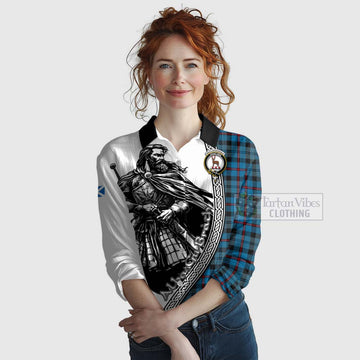 MacCorquodale (McCorquodale) Tartan Clan Crest Women's Casual Shirt with Highlander Warrior Celtic Style Female - Tartan Vibes Clothing