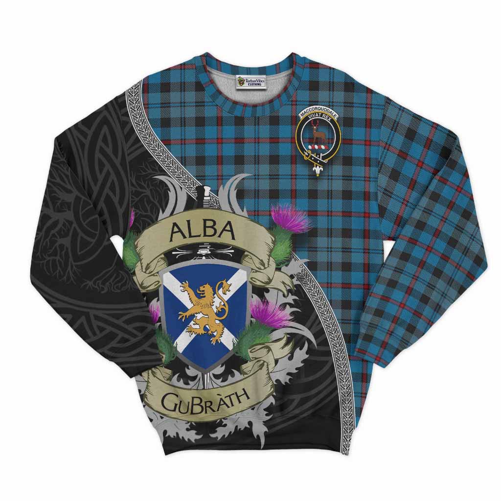 MacCorquodale (McCorquodale) Tartan Family Crest Sweatshirt Lion Rampant Royal Thistle Shield Celtic Inspired Unisex - Tartan Vibes Clothing