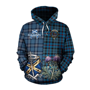 MacCorquodale (McCorquodale) Tartan Cotton Hoodie Happy St. Andrew's Day Half Tartan Style Pullover Hoodie XS - Tartan Vibes Clothing