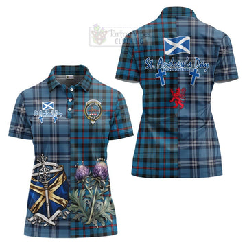 MacCorquodale (McCorquodale) Tartan Women's Polo Shirt Happy St. Andrew's Day Half Tartan Style Women - Tartan Vibes Clothing