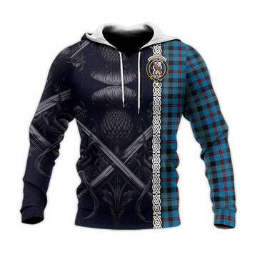 MacCorquodale (McCorquodale) Tartan Knitted Hoodie with Family Crest Cross Sword Thistle Celtic Vibes Unisex Knitted Pullover Hoodie - Tartan Vibes Clothing