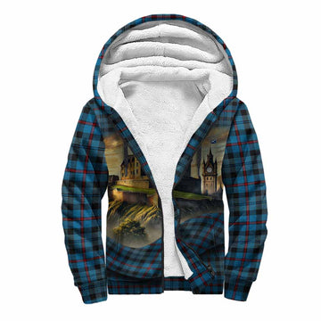 MacCorquodale (McCorquodale) Tartan Family Crest Sherpa Hoodie with Scottish Ancient Castle Style Unisex S - Tartan Vibes Clothing