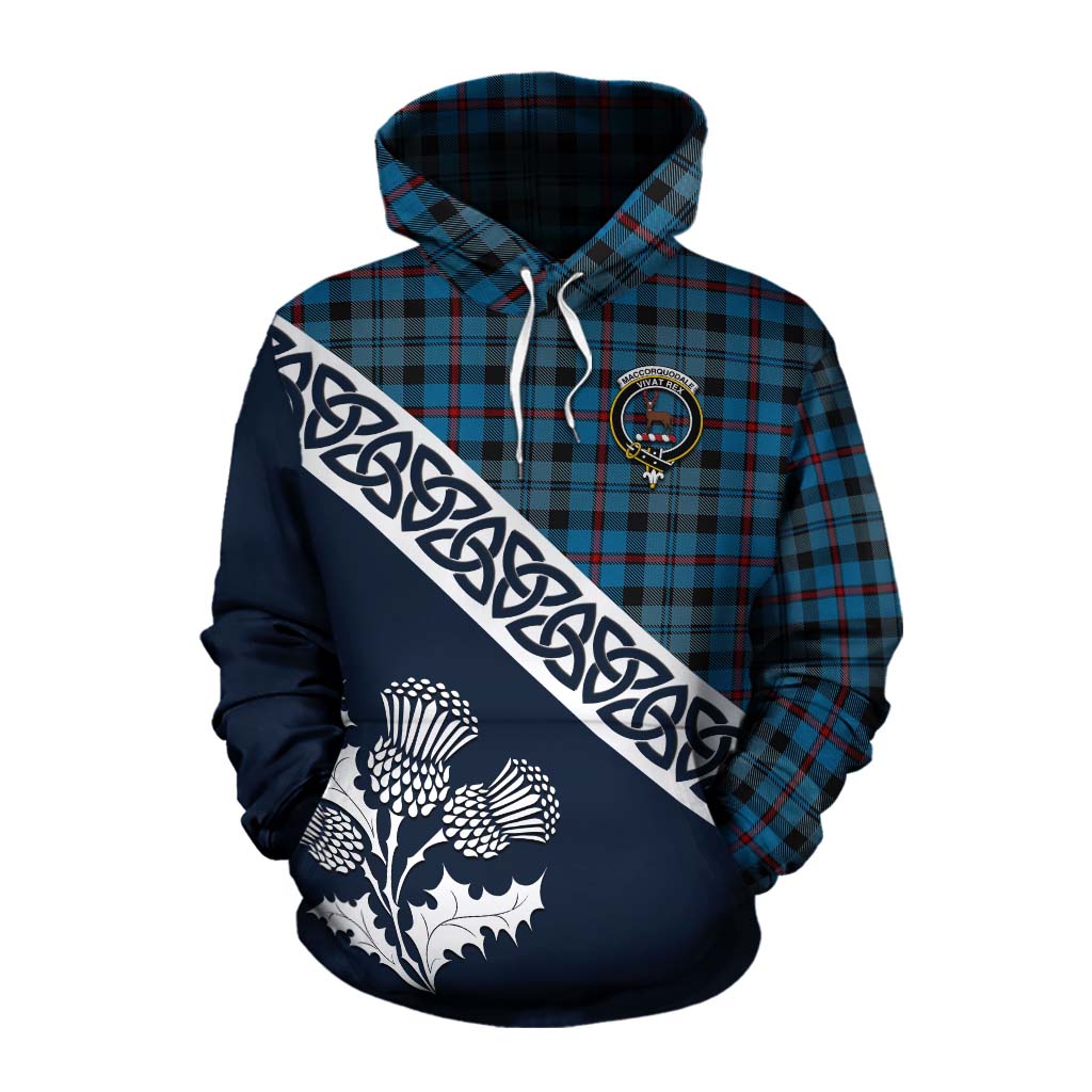 MacCorquodale (McCorquodale) Tartan Cotton Hoodie Featuring Thistle and Scotland Map Pullover Hoodie XS - Tartan Vibes Clothing