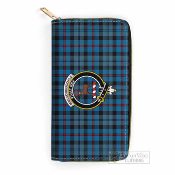 Tartan Vibes Clothing MacCorquodale (McCorquodale) Tartan Women's Leather Wallet with Family Crest