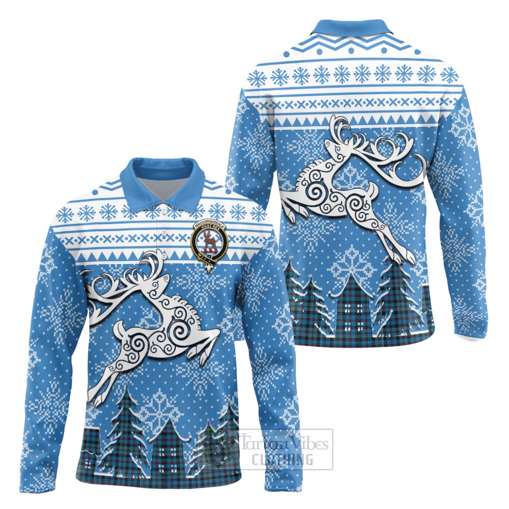 MacCorquodale (McCorquodale) Clan Christmas Long Sleeve Polo Shirt Celtic Reindeer Style Unisex - Tartan Vibes Clothing