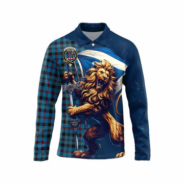 MacCorquodale (McCorquodale) Tartan Family Crest Long Sleeve Polo Shirt with Scottish Majestic Lion Unisex - Tartan Vibes Clothing