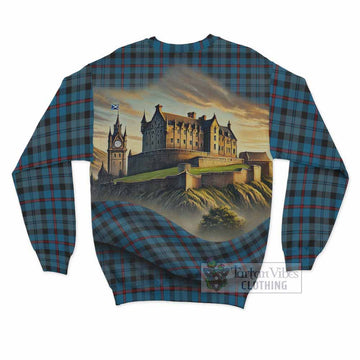 MacCorquodale (McCorquodale) Tartan Family Crest Sweatshirt with Scottish Ancient Castle Style - Tartan Vibes Clothing