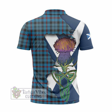 MacCorquodale (McCorquodale) Tartan Family Crest Zipper Polo Shirt Scottish Thistle Celtic Inspired - Tartan Vibes Clothing
