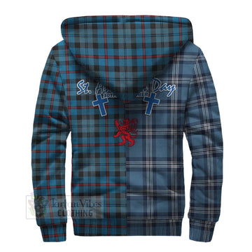 MacCorquodale (McCorquodale) Tartan Sherpa Hoodie Happy St. Andrew's Day Half Tartan Style - Tartan Vibes Clothing