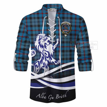 MacCorquodale (McCorquodale) Tartan Ghillie Kilt Shirt with Alba Gu Brath Regal Lion Emblem - Tartan Vibes Clothing