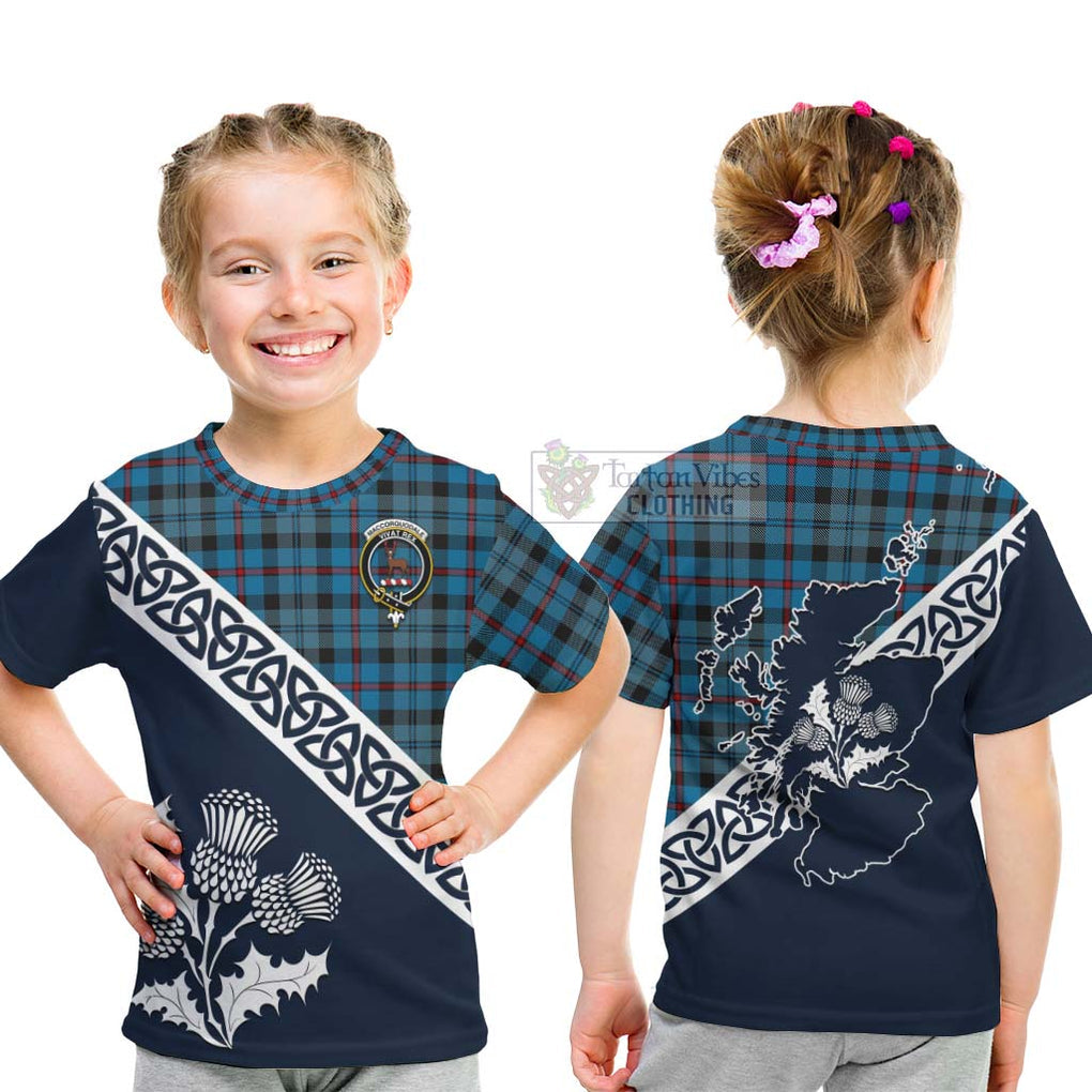MacCorquodale (McCorquodale) Tartan Kid T-Shirt Featuring Thistle and Scotland Map - Tartan Vibes Clothing
