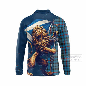 MacCorquodale (McCorquodale) Tartan Family Crest Long Sleeve Polo Shirt with Scottish Majestic Lion - Tartan Vibes Clothing