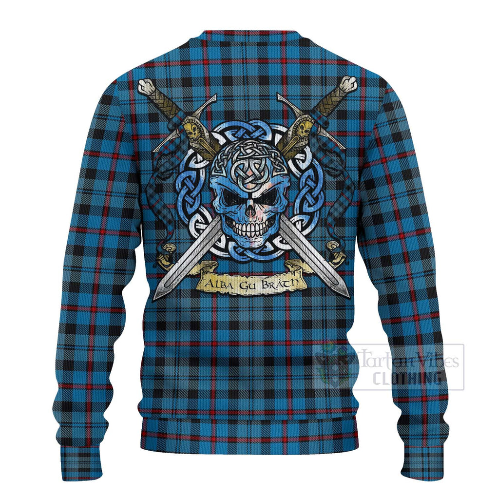 MacCorquodale (McCorquodale) Tartan Ugly Sweater with Family Crest Celtic Skull Style - Tartan Vibes Clothing