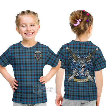 MacCorquodale (McCorquodale) Tartan Kid T-Shirt with Family Crest Celtic Skull Style - Tartan Vibes Clothing