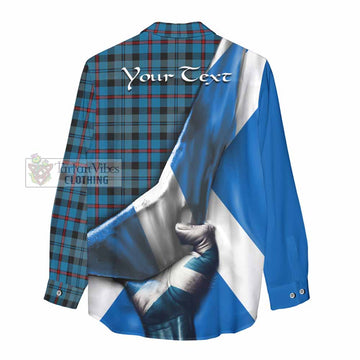 MacCorquodale (McCorquodale) Tartan Women's Casual Shirt with Family Crest Scotland Patriotic Style - Tartan Vibes Clothing