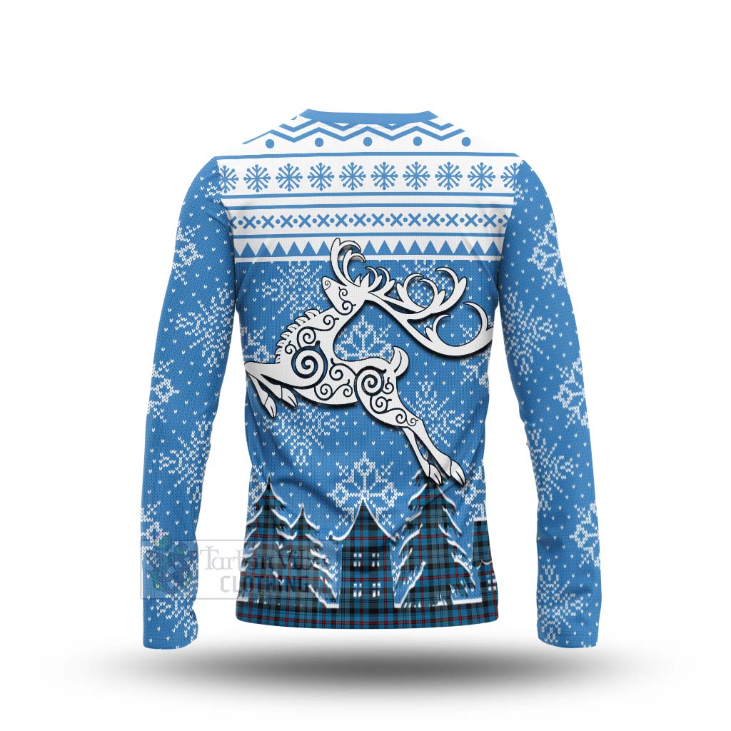 MacCorquodale (McCorquodale) Clan Christmas Long Sleeve T-Shirt Celtic Reindeer Style - Tartan Vibes Clothing