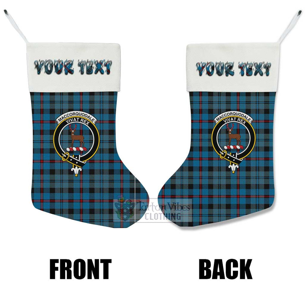 MacCorquodale (McCorquodale) Tartan Family Crest Christmas Stocking with Personalized Text - Tartan Vibes Clothing
