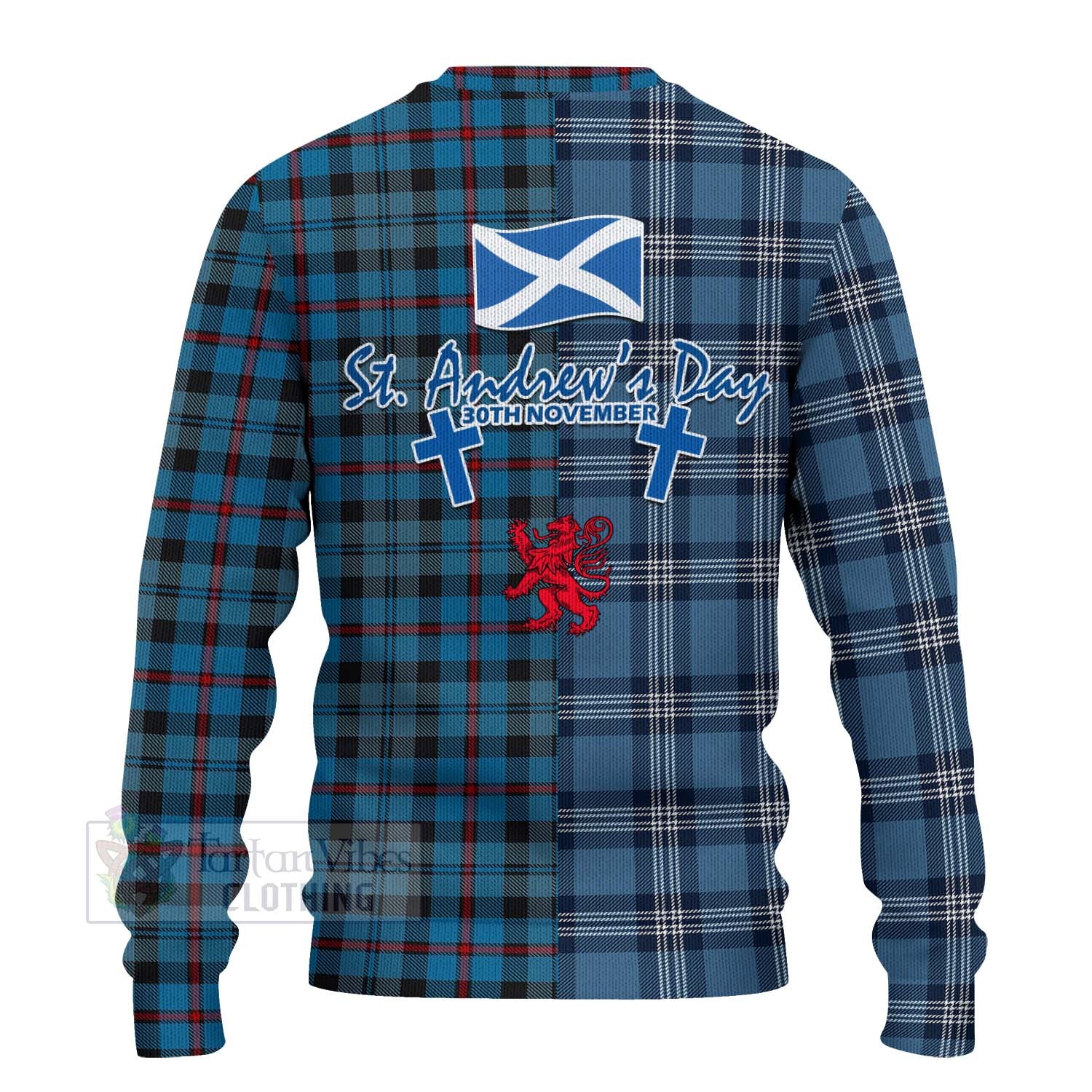 MacCorquodale (McCorquodale) Tartan Knitted Sweater Happy St. Andrew's Day Half Tartan Style - Tartan Vibes Clothing