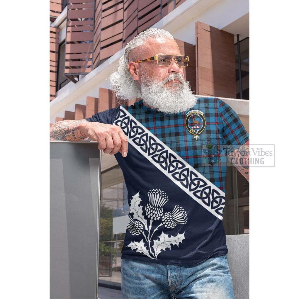 MacCorquodale (McCorquodale) Tartan Cotton T-shirt Featuring Thistle and Scotland Map Men's Shirt - Tartan Vibes Clothing