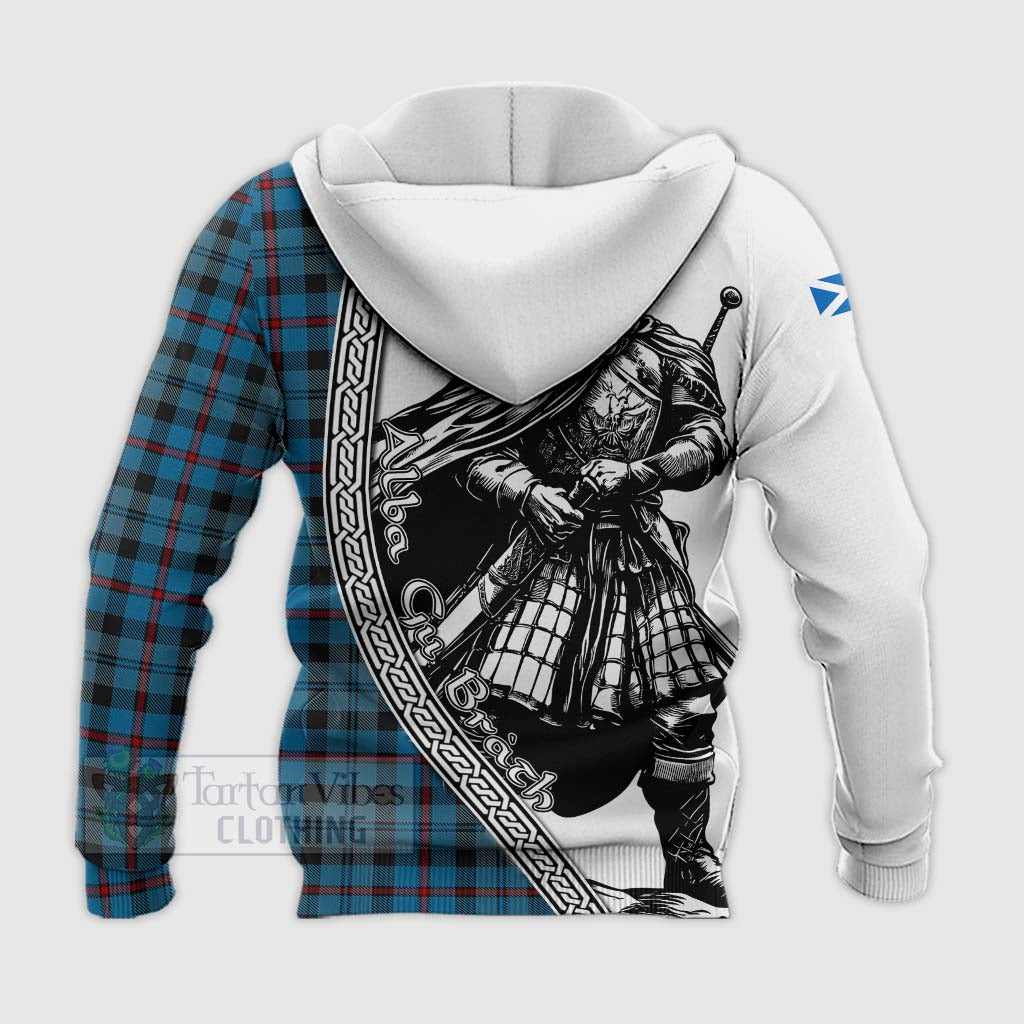 MacCorquodale (McCorquodale) Tartan Clan Crest Knitted Hoodie with Highlander Warrior Celtic Style - Tartan Vibes Clothing