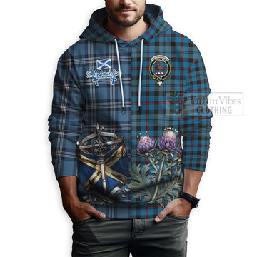 MacCorquodale (McCorquodale) Tartan Hoodie Happy St. Andrew's Day Half Tartan Style - Tartan Vibes Clothing