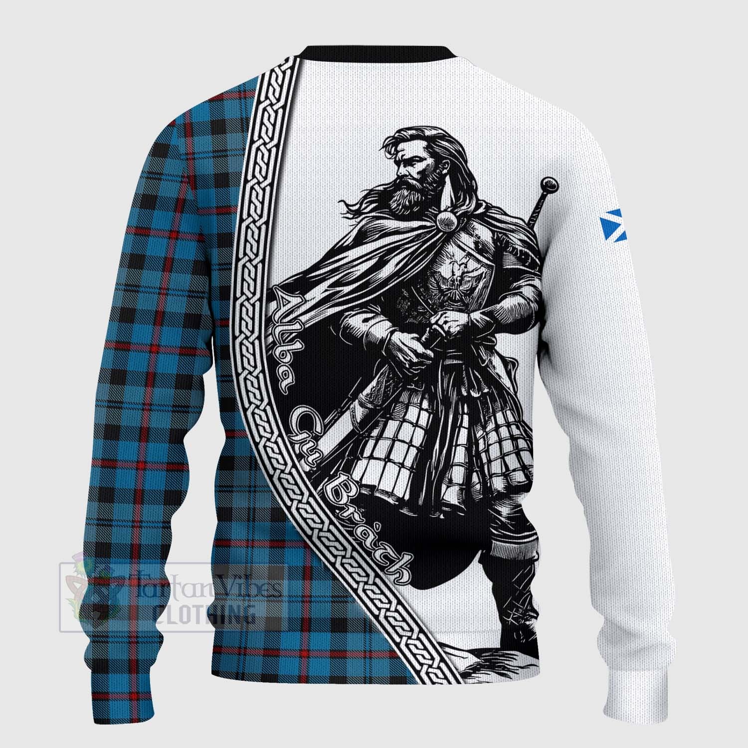 MacCorquodale (McCorquodale) Tartan Clan Crest Knitted Sweater with Highlander Warrior Celtic Style - Tartan Vibes Clothing