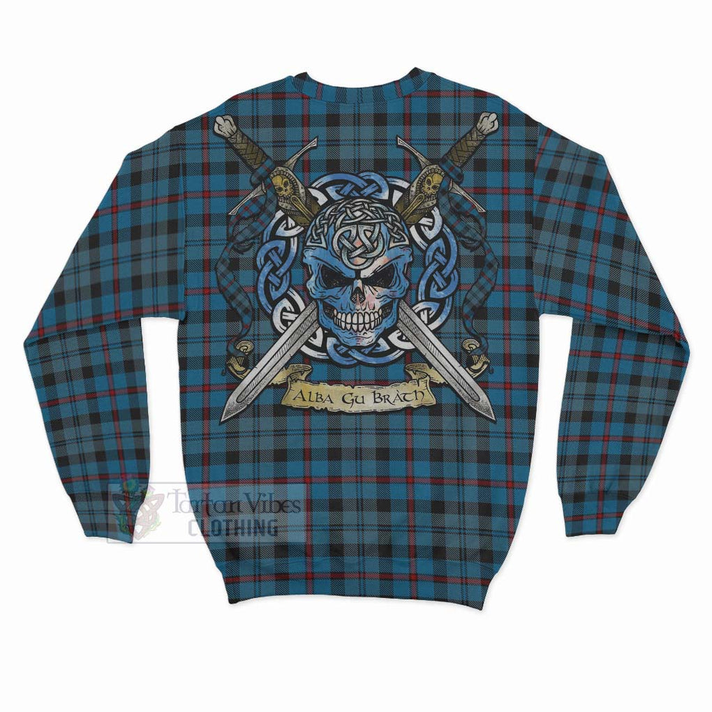 MacCorquodale (McCorquodale) Tartan Sweatshirt with Family Crest Celtic Skull Style - Tartan Vibes Clothing