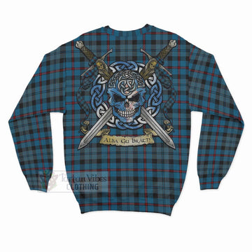 MacCorquodale (McCorquodale) Tartan Sweatshirt with Family Crest Celtic Skull Style - Tartan Vibes Clothing