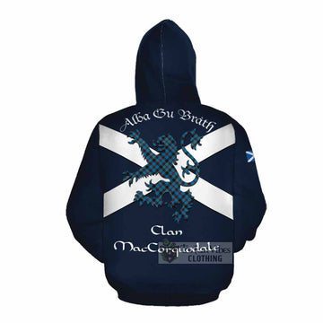 MacCorquodale (McCorquodale) Tartan Lion Rampant Cotton Hoodie Proudly Display Your Heritage with Alba Gu Brath and Clan Name Pullover Hoodie - Tartan Vibes Clothing