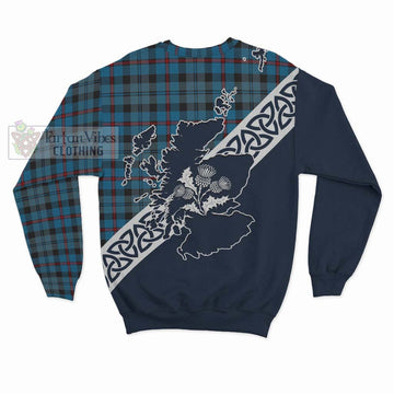 MacCorquodale (McCorquodale) Tartan Sweatshirt Featuring Thistle and Scotland Map - Tartan Vibes Clothing