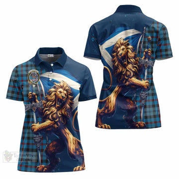 MacCorquodale (McCorquodale) Tartan Family Crest Women's Polo Shirt with Scottish Majestic Lion - Tartan Vibes Clothing