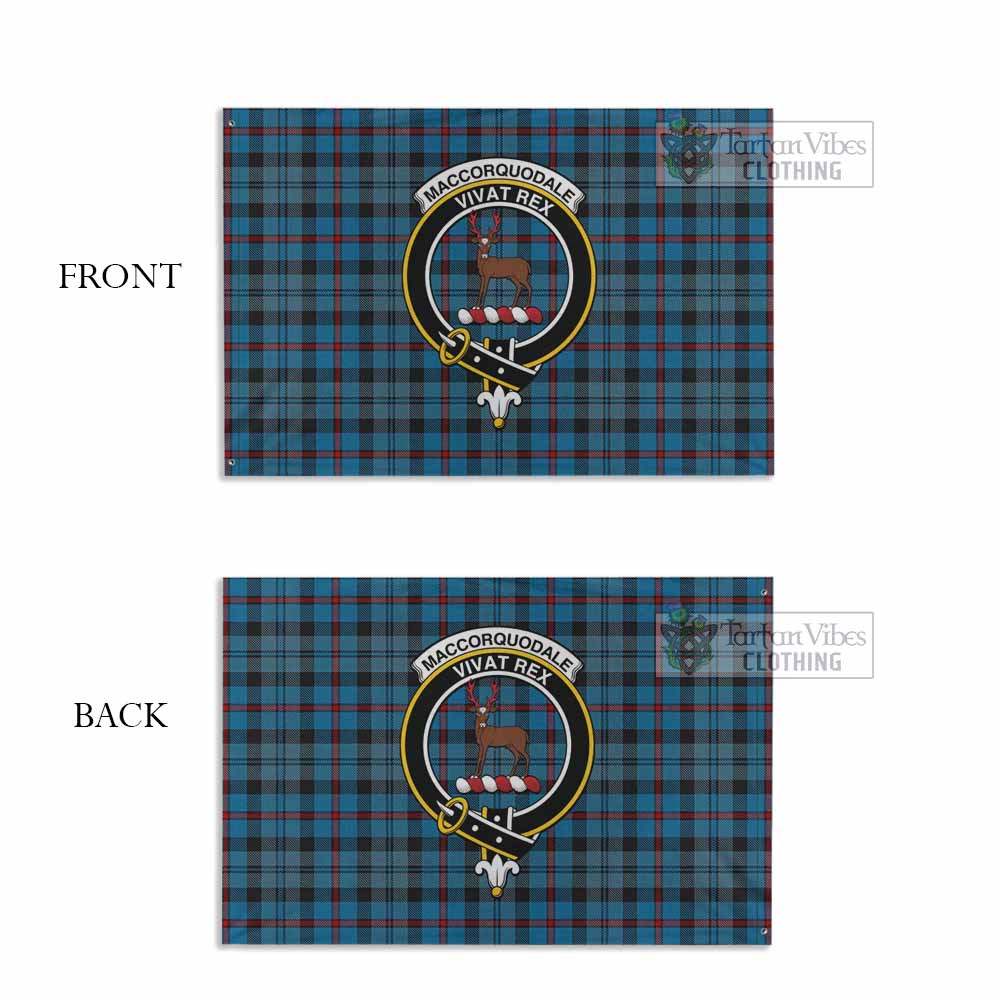 Tartan Vibes Clothing MacCorquodale (McCorquodale) Tartan House Flag with Family Crest