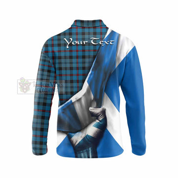 MacCorquodale (McCorquodale) Tartan Long Sleeve Polo Shirt with Family Crest Scotland Patriotic Style - Tartan Vibes Clothing