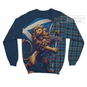 MacCorquodale (McCorquodale) Tartan Family Crest Sweatshirt with Scottish Majestic Lion - Tartan Vibes Clothing