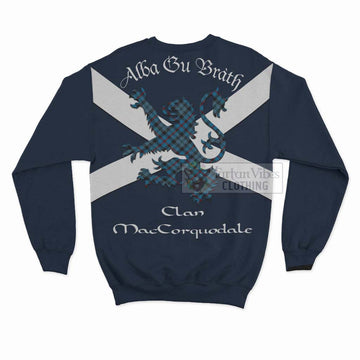 MacCorquodale (McCorquodale) Tartan Lion Rampant Sweatshirt Proudly Display Your Heritage with Alba Gu Brath and Clan Name - Tartan Vibes Clothing