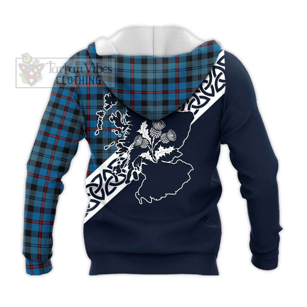 MacCorquodale (McCorquodale) Tartan Knitted Hoodie Featuring Thistle and Scotland Map - Tartan Vibes Clothing