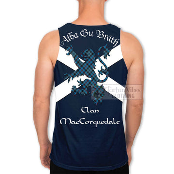 MacCorquodale (McCorquodale) Tartan Lion Rampant Men's Tank Top Proudly Display Your Heritage with Alba Gu Brath and Clan Name - Tartan Vibes Clothing