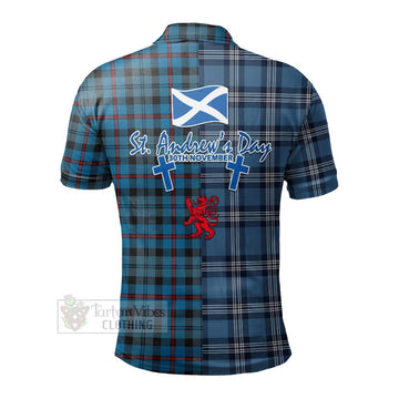 MacCorquodale (McCorquodale) Tartan Polo Shirt Happy St. Andrew's Day Half Tartan Style - Tartan Vibes Clothing