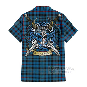 MacCorquodale (McCorquodale) Tartan Hawaiian Shirt with Family Crest Celtic Skull Style - Tartan Vibes Clothing